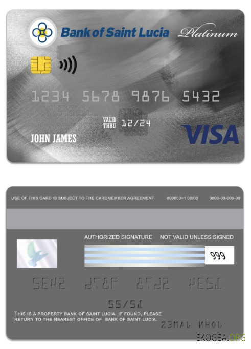 Carte Visa Platine de la Banque de Sainte Lucie de Sainte Lucie